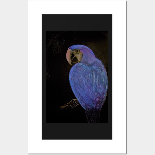 LUSTRE BLUE PURPLE TROPICAL PARROT Wall Art by jacquline8689